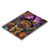 Spooky Yorkipoo Hond Halloween Heks en Pompoen Notitieboek (Linkerzijde)