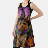 Spooky Yorkipoo Hond Halloween Heks en Pompoen Schort (Insitu)