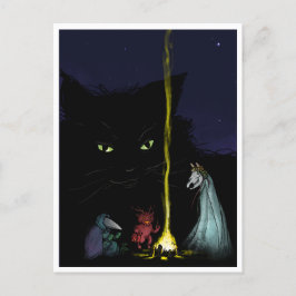Spooky Yule Critter Quartet Briefkaart