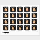 Spooky Zoet Skelet Suiker Cookie Vierkante Sticker (Vel)