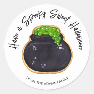 Spooky zoete ketel suiker koekje ronde sticker