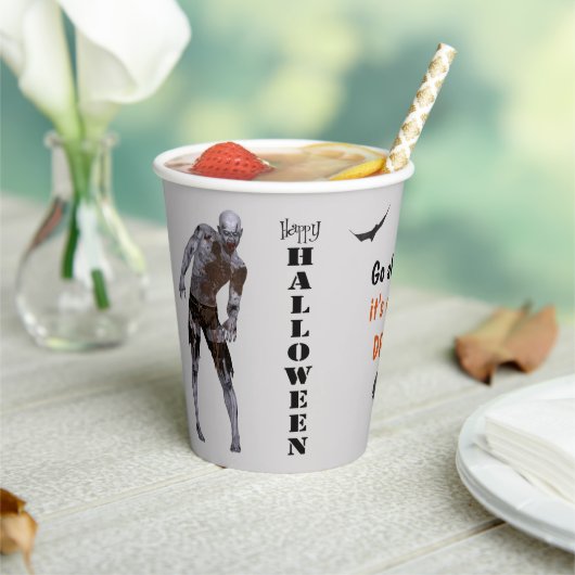 Spooky Zombie Alleen een Drink Halloween Party  Papieren Bekers (Insitu)