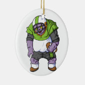 Spooky zombie Amerikaanse football speler cartoon  Keramisch Ornament (Rechts)
