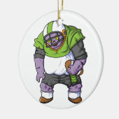 Spooky zombie Amerikaanse football speler cartoon  Keramisch Ornament (Links)
