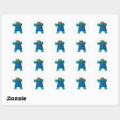 Spooky Zombie Boer Cartoon Karakter Ronde Sticker (Vel)