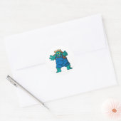 Spooky Zombie Boer Cartoon Karakter Ronde Sticker (Envelop)