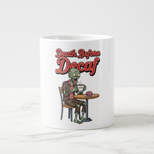 Spooky Zombie Coffee Lover Halloween Grote Koffiekop (Voorkant)