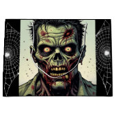Spooky Zombie en Spiderwebs Halloween Groot Cadeauzakje (Voorkant)