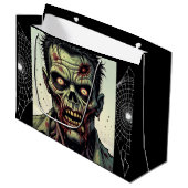 Spooky Zombie en Spiderwebs Halloween Groot Cadeauzakje (Voorkant Gekanteld)
