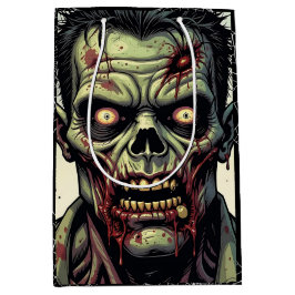 Spooky Zombie en Spiderwebs Halloween Medium Cadeauzakje