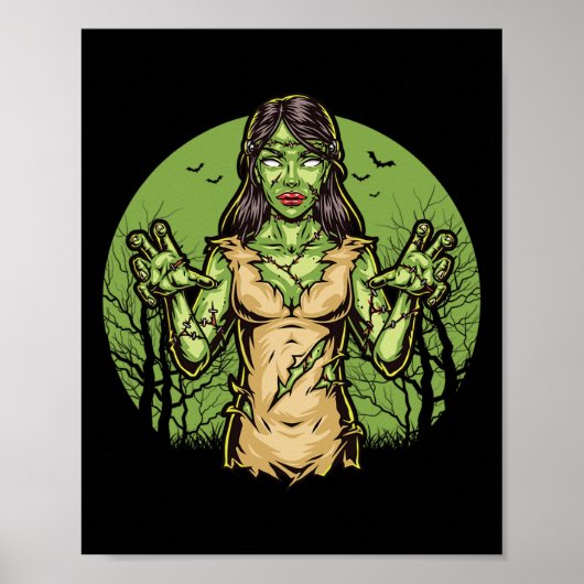 Spooky Zombie Fun Halloween Scary Zombie Halloween Poster (Voorkant)
