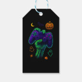 Spooky Zombie Gamer Halloween Sierkussen Cadeaulabel (Achterkant)