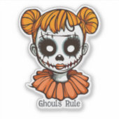 Spooky Zombie Girl Sticker (Voorkant)