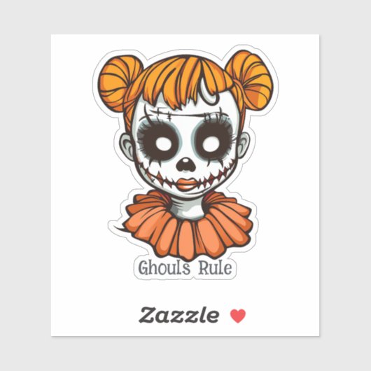 Spooky Zombie Girl Sticker (Vel)