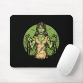 Spooky Zombie Grappig Halloween Scary Zombie Hallo Muismat (Met muis)