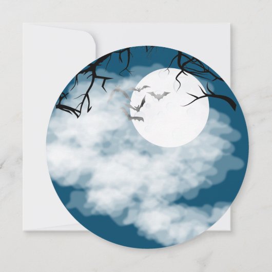 Spooky Zombie Graveyard Halloween Party Kaart (Achterkant)