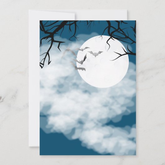 Spooky Zombie Graveyard Halloween Party Kaart (Achterkant)