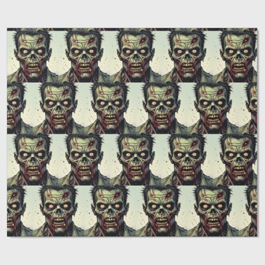 Spooky Zombie Halloween Cadeaupapier (Vlak)