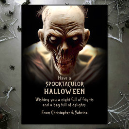 Spooky Zombie Halloween Groet Feestdagenkaart