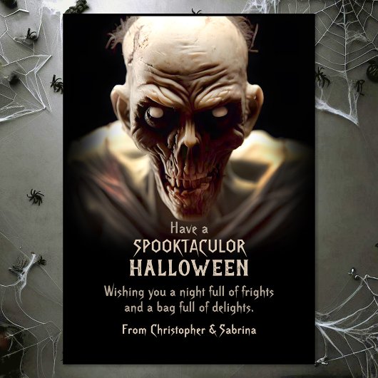 Spooky Zombie Halloween Groet Feestdagenkaart