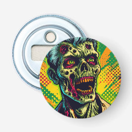 Spooky Zombie Halloween Party Button Flesopener