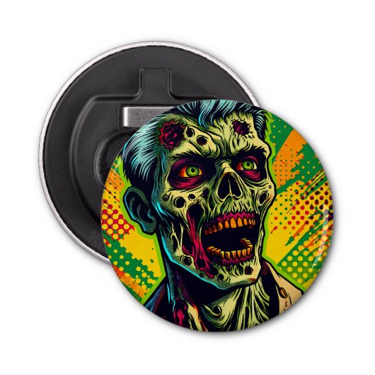 Spooky Zombie Halloween Party Button Flesopener (Voorkant)