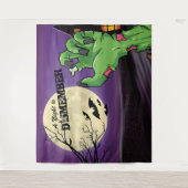 Spooky Zombie Halloween Party Fotoachtergrond Wandkleed (Voorkant)