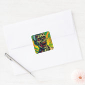 Spooky Zombie Halloween Party Vierkante Sticker (Envelop)