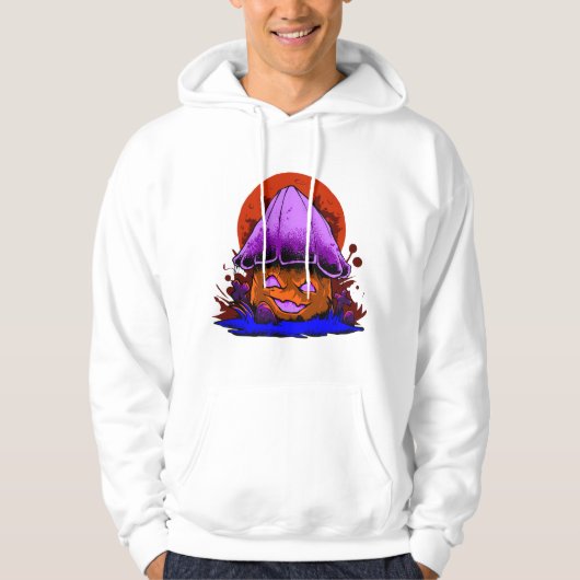 spooky zombie mushroom retro Halloween party Hoodie (Voorkant)