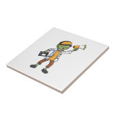 Spooky zombie regisseur cartoon personage tegeltje (Zijkant)