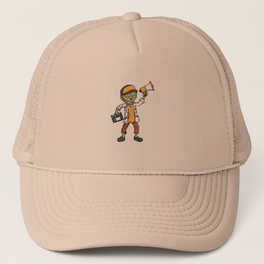 Spooky zombie regisseur cartoon personage trucker pet (Voorkant)