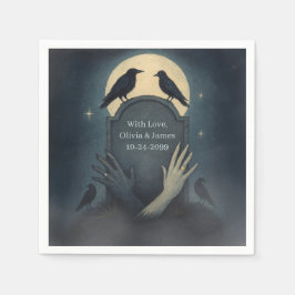 Spooky Zombie Romance bruiloft servetten