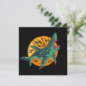 Spooky Zombie Shark Halloween Zee creatie Kaart (Staand voorkant)
