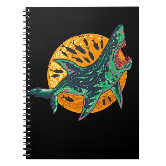 Spooky Zombie Shark Halloween Zee creatie Notitieboek (Voorkant)