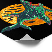 Spooky Zombie Shark Halloween Zee creatie Poster (Hoek)