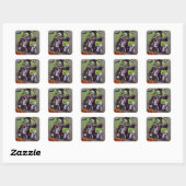 Spooky Zombies Halloween Vierkante Sticker (Vel)