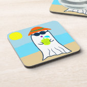 Spooky zomer spook op het strand bier onderzetter (Linkerzijde)