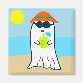 Spooky zomer spook op het strand magneet (Voorkant)