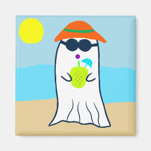 Spooky zomer spook op het strand magneet