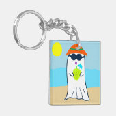Spooky zomer spook op het strand sleutelhanger (Voorkant Links)