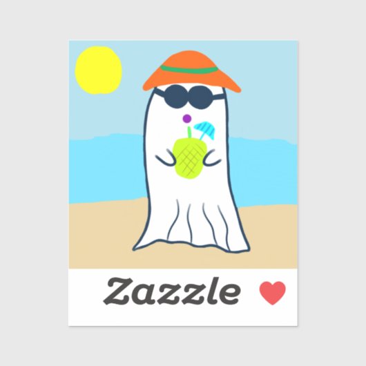 Spooky zomer spook op het strand sticker (Vel)