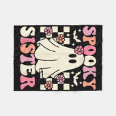 Spooky Zus Halloween Ghost Kostuum Retro Groovy Fleece Deken (Voorkant (Horizontaal))