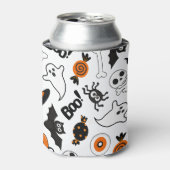 Spooky zwart en Oranje Halloween Party Blikjeskoeler (Blikje Voorkant)