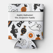 Spooky zwart en Oranje Halloween Party Blikjeskoeler (Voorkant)