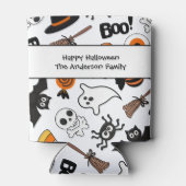 Spooky zwart en Oranje Halloween Party Blikjeskoeler (Achterkant)