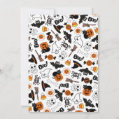 Spooky zwart en Oranje Halloween Party Kaart (Achterkant)