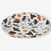 Spooky zwart en Oranje Halloween Party Papieren Bordje (Gekanteld)