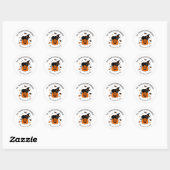 Spooky zwart en Oranje Halloween Party Ronde Sticker (Vel)
