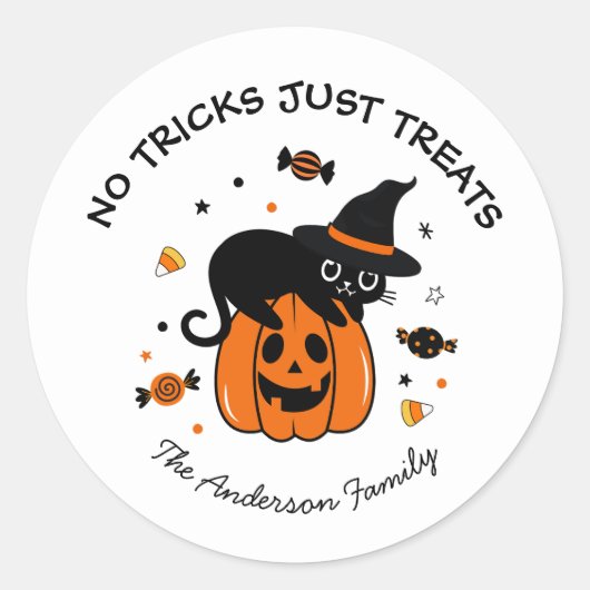 Spooky zwart en Oranje Halloween Party Ronde Sticker (Voorkant)