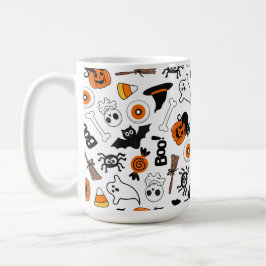 Spooky zwart en Sinaasappel Halloween Koffiemok